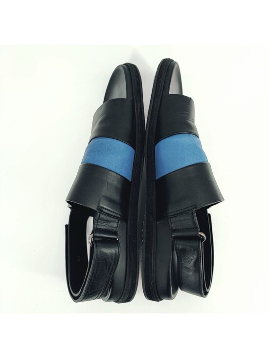 Marni Fussbett Men\'s Size 11 US Sandals Black Genuine Calfskin Leather Casual